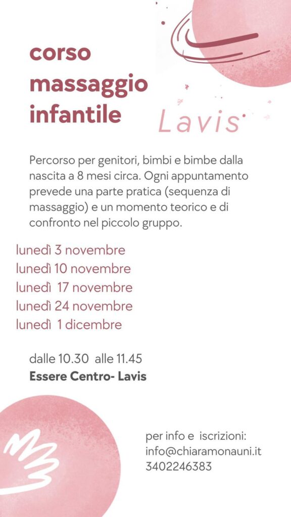 Corsi fitness Trento massaggio infantile Essere Centro